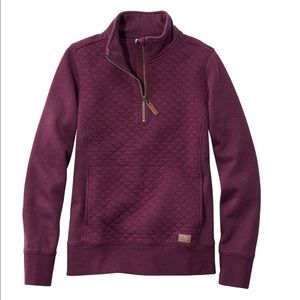 L.L. Bean Quilted Quarter Zip, port wine heather